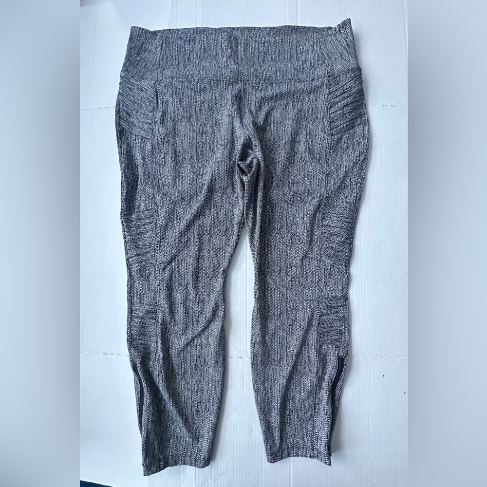 ATHLETA Delancey Textured Moto Tight Womens XL Braiden Black High Rise